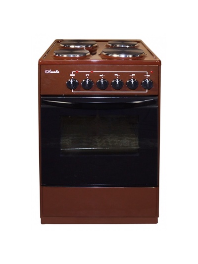 Плита «Лысьва» ЭП 401 СТ, электрическая, 4 конфорки, 57 л, эмаль, без гриля, коричневая