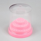 УЦЕНКА Органайзер д/фрез 48секц круг d8*9.5cм роз/прозрач к/кор QF - Фото 3