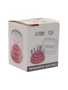 УЦЕНКА Органайзер д/фрез 48секц круг d8*9.5cм роз/прозрач к/кор QF - Фото 7