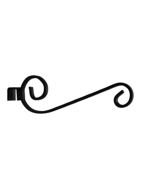 Кронштейн для кашпо навесной 27 см (забор, перила, козырьки) металл (зацеп 20 мм / 25 мм), черный 10