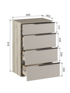Комод «Заря», 600×403×916 мм, цвет дуб делано/кашемир  (артикул 10996542)  большой выбор товаров оптом и в розницу по низким ценам с доставкой