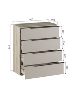 Комод «Заря», 800×403×916 мм, цвет дуб делано/кашемир  (артикул 10996543)  большой выбор товаров оптом и в розницу по низким ценам с доставкой