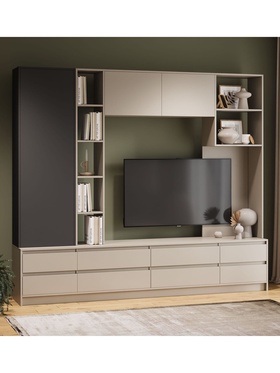 Гостиная «Селена», 2400×320×2100 мм, цвет кашемир/графит  (артикул 10996554)  большой выбор товаров оптом и в розницу по низким ценам с доставкой