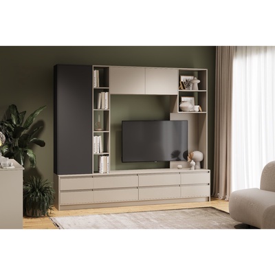 Гостиная «Селена», 2400×320×2100 мм, цвет кашемир/графит