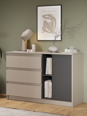 Комод «Селена», 1200×420×800 мм, цвет кашемир/графит