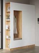 Шкаф платяной «Сева», 600×400×2200 мм, цвет белый/дуб крафт - фото 122245601