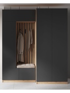 Шкаф двухстворчатый «Сева», 900×530×2200 мм, цвет графит/дуб крафт - фото 122245610