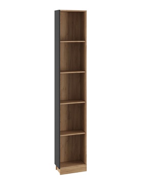 Стеллаж торцевой «Сева», 396×200×2200 мм, цвет графит/дуб крафт