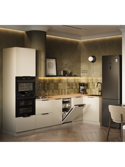 Кухонный гарнитур угловой «Виктория», без верха, 3000×1200 мм, цвет кашемир