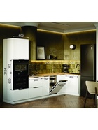 Кухонный гарнитур угловой «Виктория», без верха, 3000×1200 мм, цвет белый глянец - Фото 2