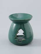 УЦЕНКА Аромалампа керамика "Ёлочка" тёмно-зелёная 6,8х6,8х7,5 см - Фото 2