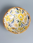 УЦЕНКА Салатник "Желтые и синие цветы" дерево манго 23х23х10,5 см - Фото 3