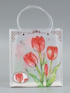 Пакет подарочный прозрачный «Тюльпаны», 22×10×24 см  (артикул 10957228)  большой выбор товаров оптом и в розницу по низким ценам с доставкой