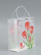 Пакет подарочный прозрачный «Тюльпаны», 22×10×24 см  (артикул 10957228)  большой выбор товаров оптом и в розницу по низким ценам с доставкой