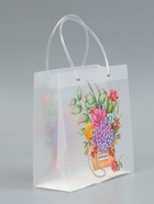 Пакет подарочный прозрачный «Букет цветов», 22×10×24 см  (артикул 10957229)  большой выбор товаров оптом и в розницу по низким ценам с доставкой