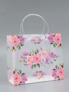 Пакет подарочный прозрачный «Цветы», 30×26×12 см  (артикул 10957233)  большой выбор товаров оптом и в розницу по низким ценам с доставкой