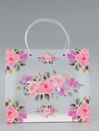 Пакет подарочный прозрачный «Цветы», 30×26×12 см  (артикул 10957233)  большой выбор товаров оптом и в розницу по низким ценам с доставкой