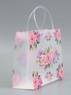 Пакет подарочный прозрачный «Цветы», 30×26×12 см  (артикул 10957233)  большой выбор товаров оптом и в розницу по низким ценам с доставкой