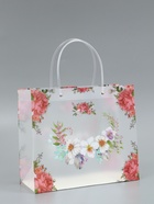 Пакет подарочный прозрачный «Нежность», 30×26×12 см  (артикул 10957234)  большой выбор товаров оптом и в розницу по низким ценам с доставкой