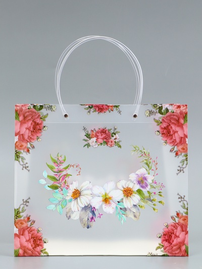 Пакет подарочный прозрачный «Нежность», 30×26×12 см