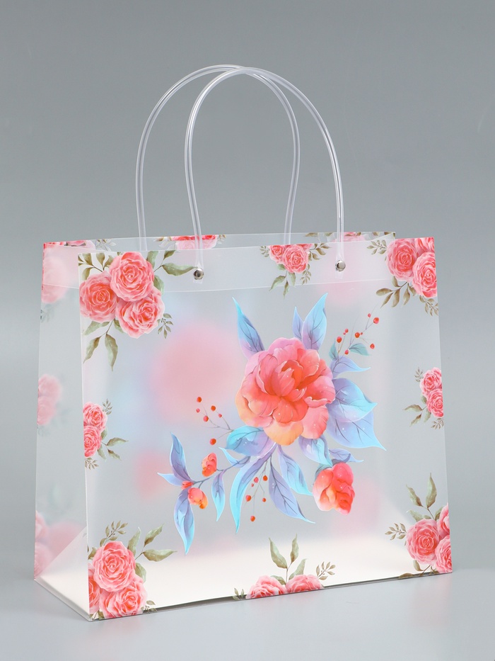 Пакет подарочный прозрачный «Красота», 30×26×12 см - Фото 1