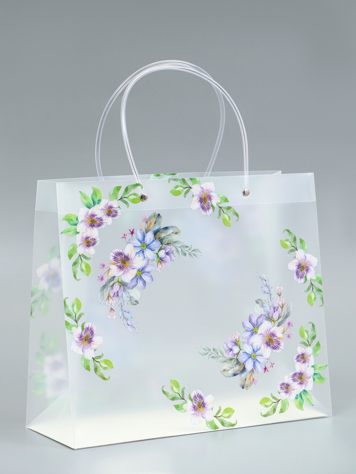 Пакет подарочный прозрачный «Счастье», 30×26×12 см - Фото 1