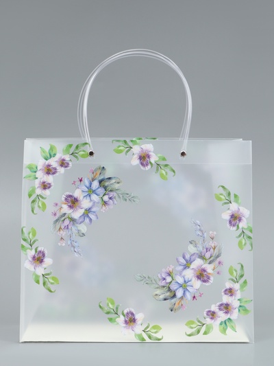 Пакет подарочный прозрачный «Счастье», 30×26×12 см