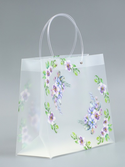 Пакет подарочный прозрачный «Счастье», 30×26×12 см