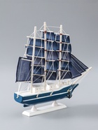 УЦЕНКА Корабль сувенирный средний «Калева», борта синие с белой полосой, паруса синие, 30х7х32 см 41 - Фото 4