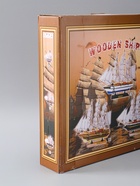 УЦЕНКА Корабль сувенирный средний «Калева», борта синие с белой полосой, паруса синие, 30х7х32 см 41 - Фото 9