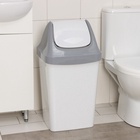 УЦЕНКА Контейнер для мусора 50 л 35×40×73 см «Свинг», цвет мраморный - Фото 2