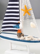 Сувенирная модель корабля дерево «Парусник с чайкой», бело-синий, 16.5×4.5×27.5 см  (артикул 10962662)  большой выбор товаров оптом и в розницу по низким ценам с доставкой