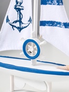 Сувенирная модель корабля дерево «Парусник с якорем на парусе», бело-синий, 16.5×4.5×27.5 см  (артикул 10962664)  большой выбор товаров оптом и в розницу по низким ценам с доставкой