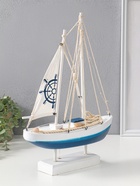 Сувенирная модель корабля светящаяся «Корабль со штурвалом на парусе», дерево, LED-ночник, 2×АА, 28×8.5×39 см  (артикул 10962671)  большой выбор товаров оптом и в розницу по низким ценам с доставкой