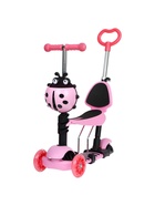 УЦЕНКА Самокат 5 в 1 GRAFFITI, колёса световые PU 120/80 мм, розовый - Фото 6