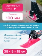 УЦЕНКА Самокат-снегокат 2 в 1 Snow Cat, колёса 100 мм, чёрный - Фото 3