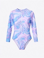 Купальник слитный женский SPF MINAKU, стрейч-сетка, размер 40 (XS), принт минералы - Фото 2