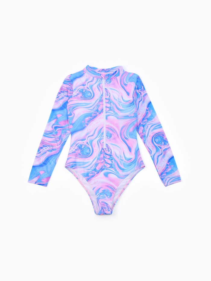 Купальник слитный женский SPF MINAKU, стрейтч-сетка, размер 48 (XL), принт минералы