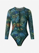 Купальник слитный женский SPF MINAKU, стрейч-сетка, размер 48 (XL), принт тропики - Фото 2