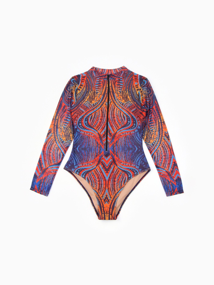 Купальник слитный женский SPF MINAKU, стрейтч-сетка, размер 48 (XL), принт узоры