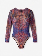 Купальник слитный женский SPF MINAKU, стрейч-сетка, размер 48 (XL), принт узоры - Фото 2