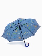 Зонт - трость детский «Динозаврики», полуавтоматический, R=43/50 см, синий - Фото 3
