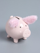 УЦЕНКА Копилка керамика "Свинка с пушистыми ушками" 14,5х11,3х11,5 см - Фото 2