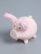 УЦЕНКА Копилка керамика "Свинка с пушистыми ушками" 14,5х11,3х11,5 см - Фото 4