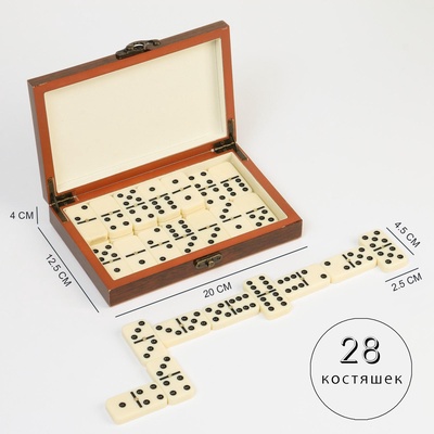 УЦЕНКА Домино «Подарочное», настольная игра, 20×12.5×4 см, костяшка 4.5×2.5 см, 28 штук 126761