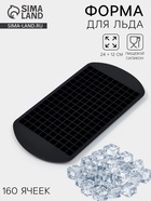 Форма для льда Доляна, 24×12 см, 160 ячеек, силикон, чёрная  (артикул 10911962)  большой выбор товаров оптом и в розницу по низким ценам с доставкой