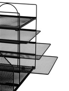 Лоток для бумаг, вертикальный + горизонтальный, 5 отделений, чёрный, металлическая сетка - Фото 2