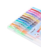 УЦЕНКА Набор гелевых ручек 12 цветов с блестками, с резиновыми держателями, в пластиковой коробке 64 - Фото 4