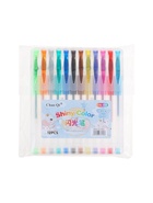 УЦЕНКА Набор гелевых ручек 12 цветов с блестками, с резиновыми держателями, в пластиковой коробке 64 - Фото 5