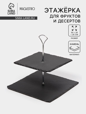 УЦЕНКА Этажерка для фруктов и десертов Valley, 25/20×28 см, сланец 11004707